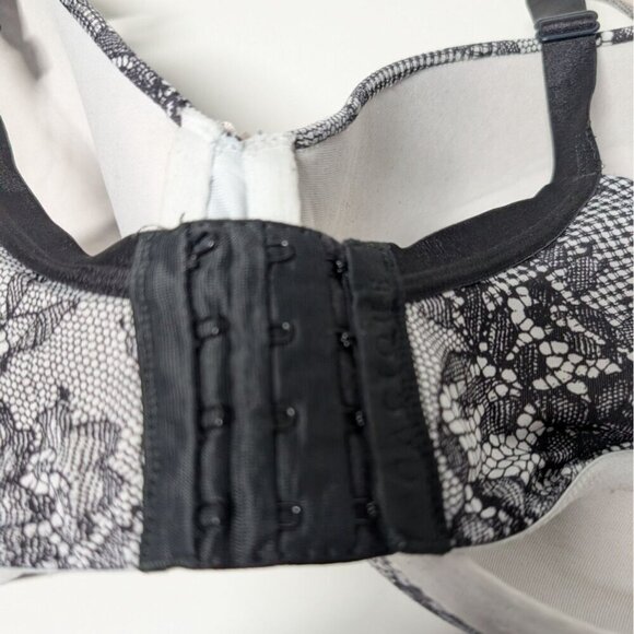 Cacique Lightly Lined Full Coverage Bra Womens 42DDD Black Floral Underwire - Picture 4 of 6